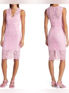 Bardot Pink Bloom Lace Mini Dress XS